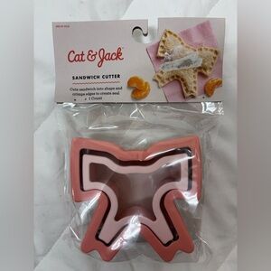 NWT Cat & Jack Pink Bowtie Sandwich Cutter- cuts sandwich into shape